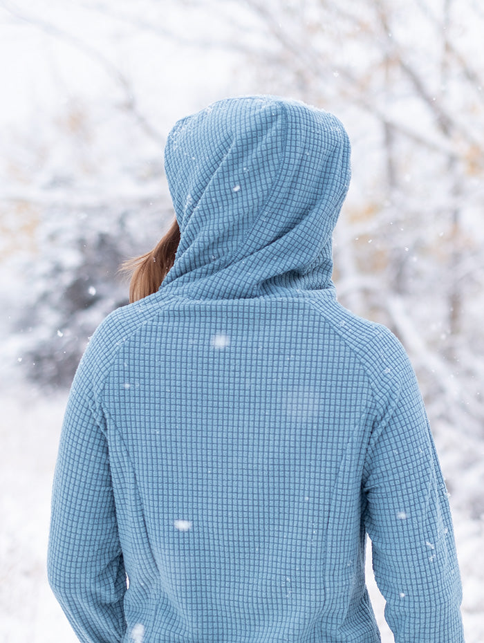 grid fleece hoodie