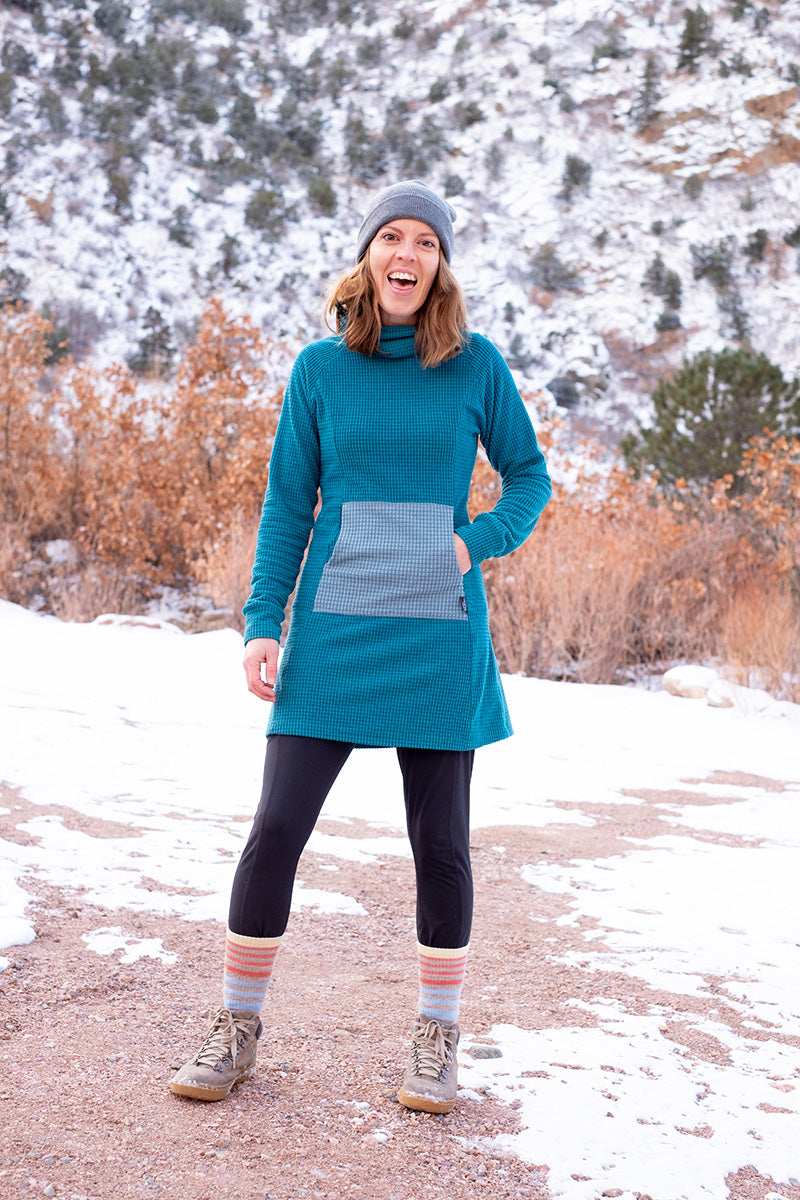 fleece dress hoodie