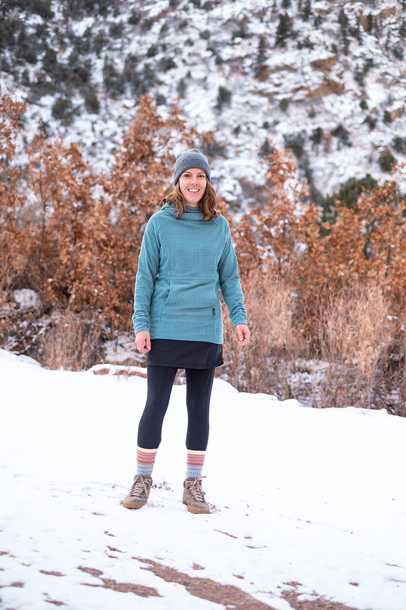 micro grid fleece hoodie