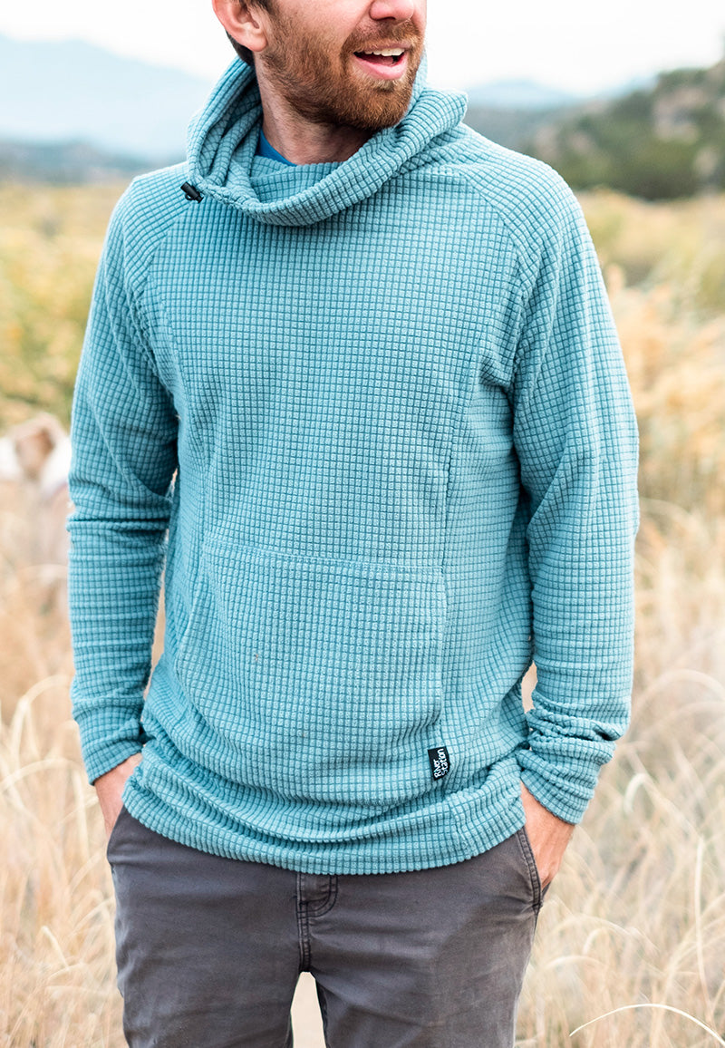 Mens grid fleece hoodie