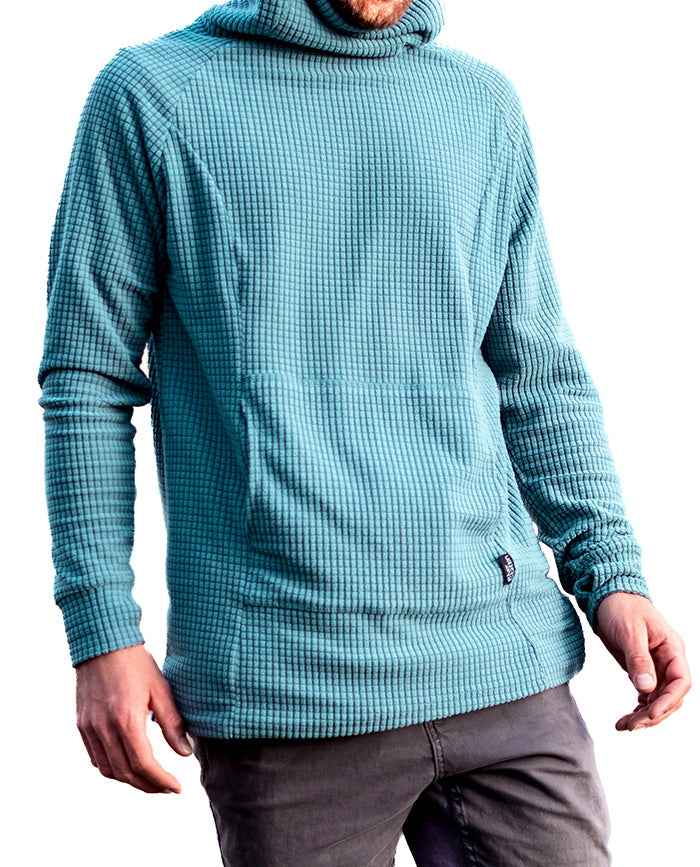 Mens micro grid fleece hoodie
