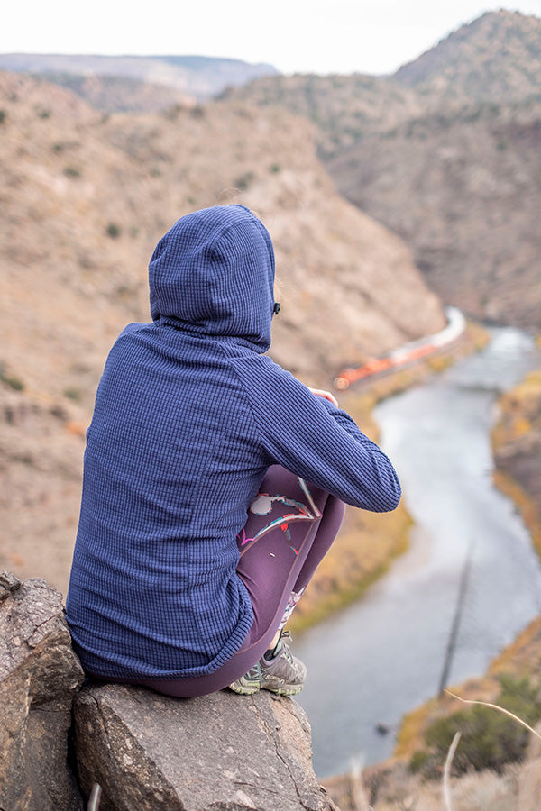 Womens grid fleece hoodie
