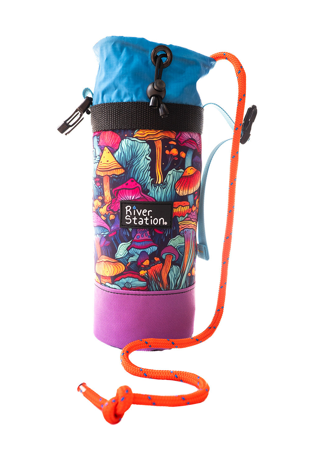 Fun colorful whitewater rescue throw bag for kayaking and rafting