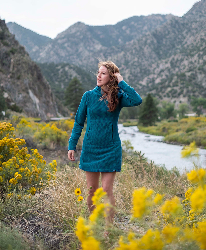 hooded fleece dress