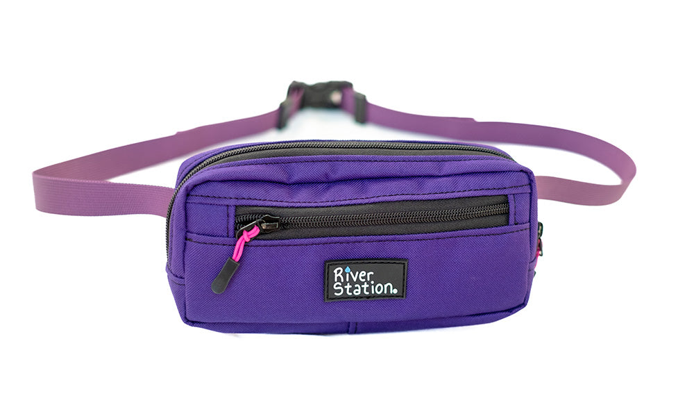 purple hiking sling backpack