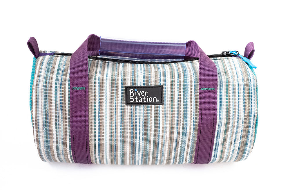 Purple rafting mesh bag for whitewater