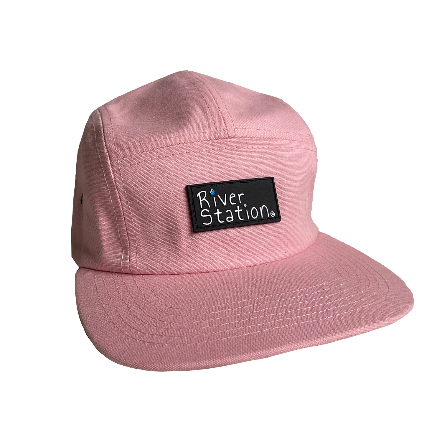 River Station throw bags logo hat.