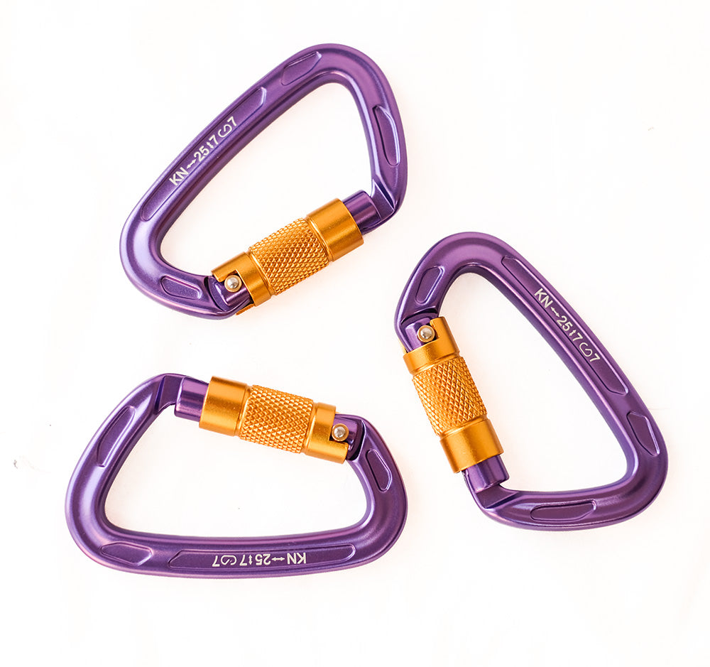 colorful purple carabiner