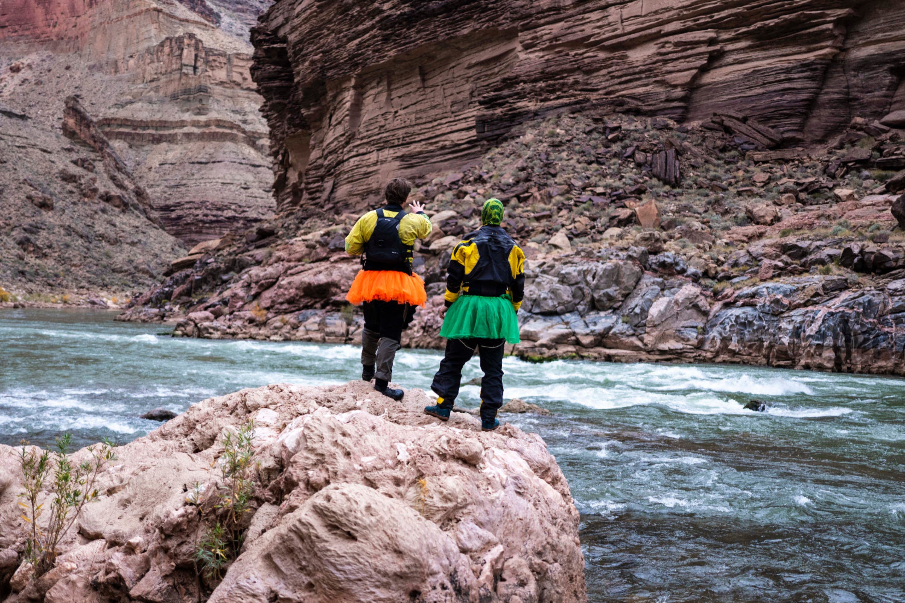 scouting whitewater rapids