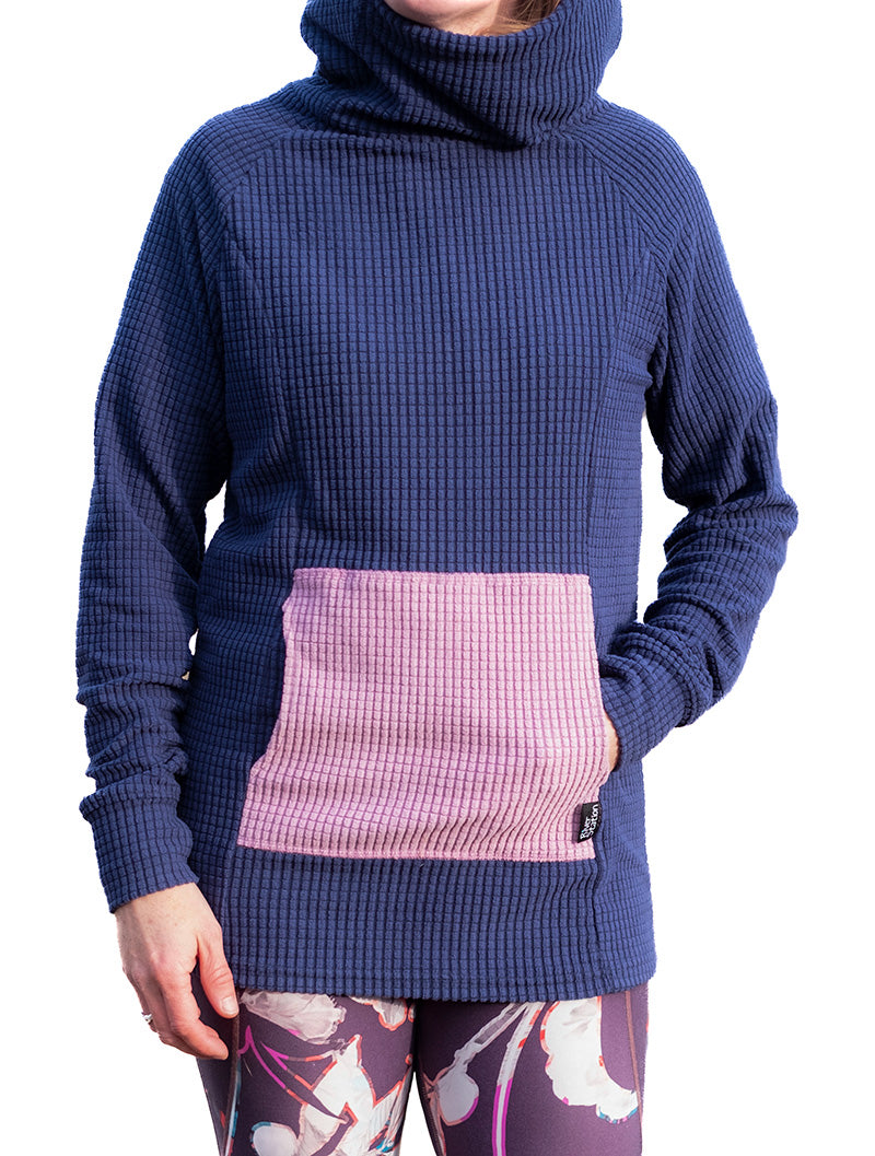 Womens micro grid fleece hoodie.