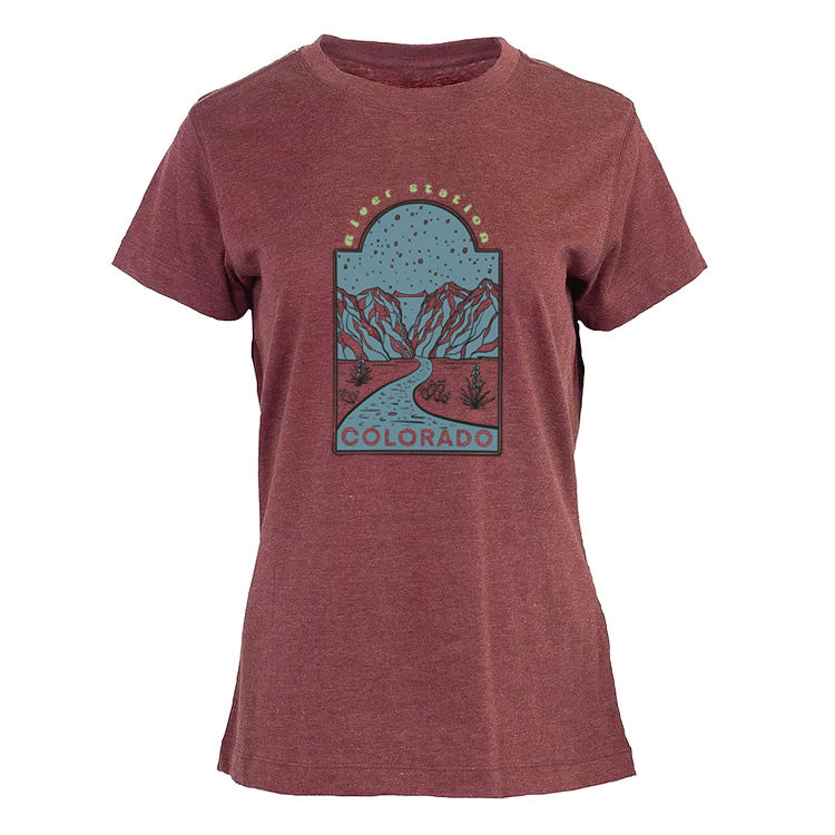 Women's Fitted T-shirt - Desert Retro