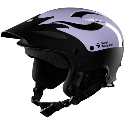 purple kayaking helmet