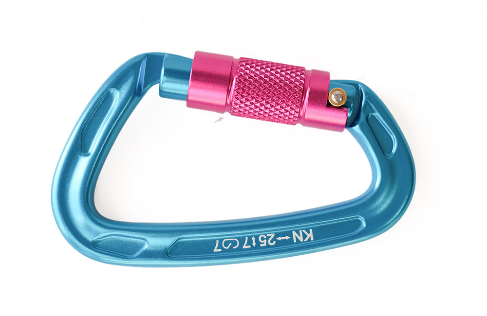 colorful climbing carabiners