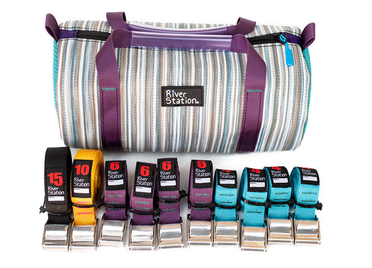 colorful whitewater cam straps purple