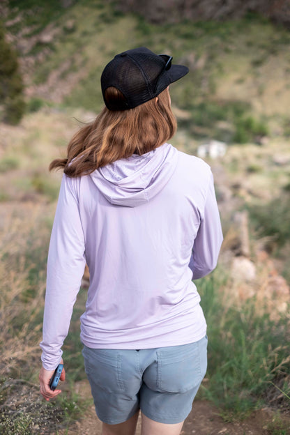 SPF 50 purple sun shirts for whitewater rafting and kayaking. 