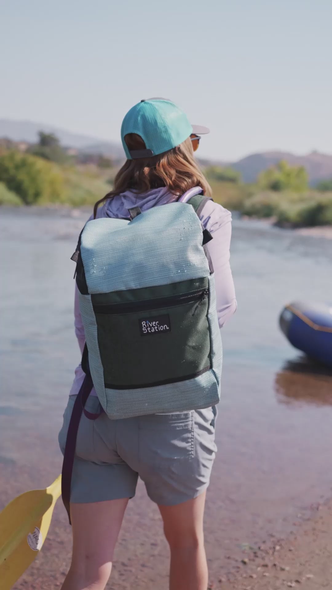 Load video: mesh thwart bag for whitewater rafting