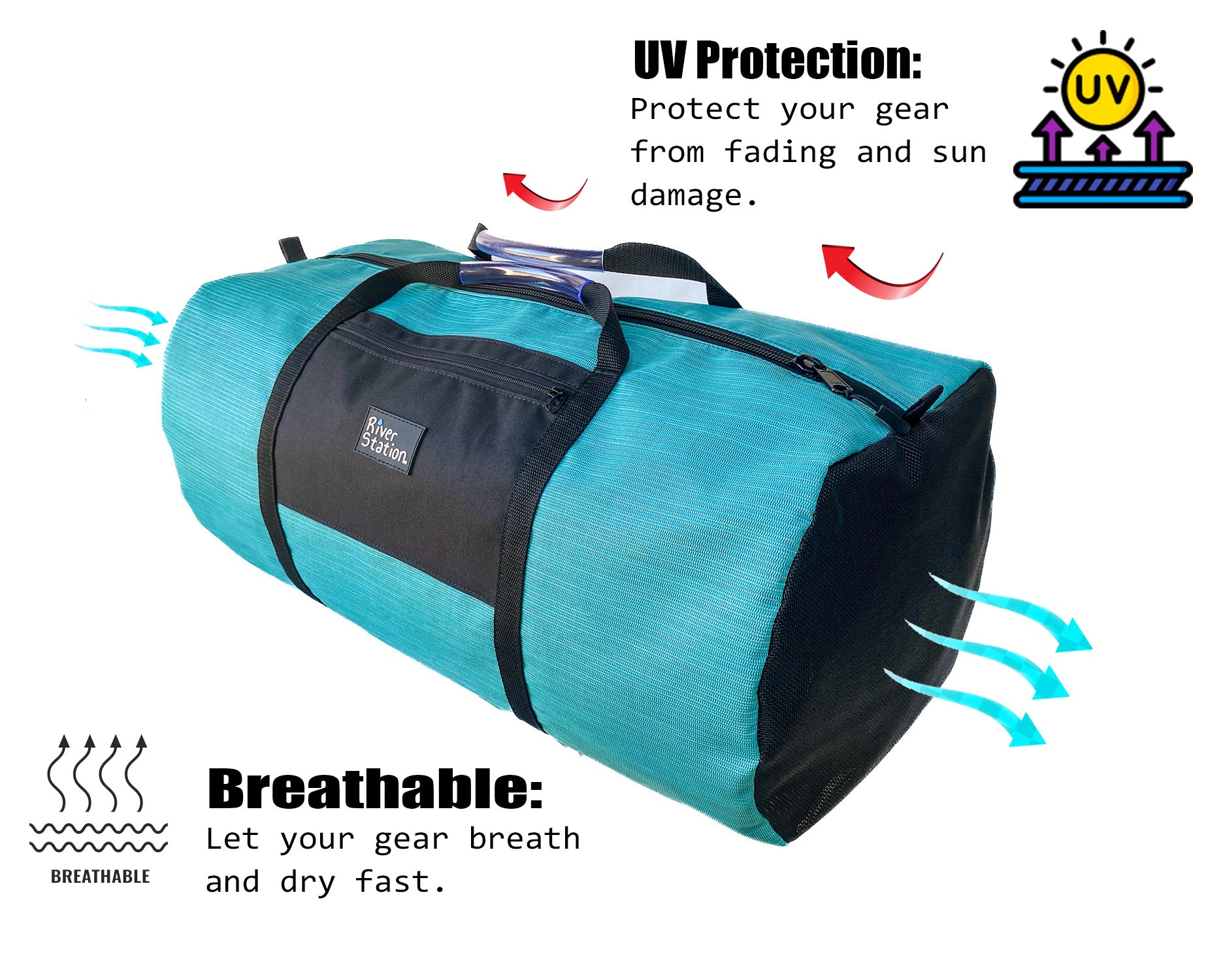 UV protective mesh gear bag.