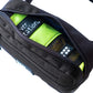 Black and green waist throw bag for whitewater.