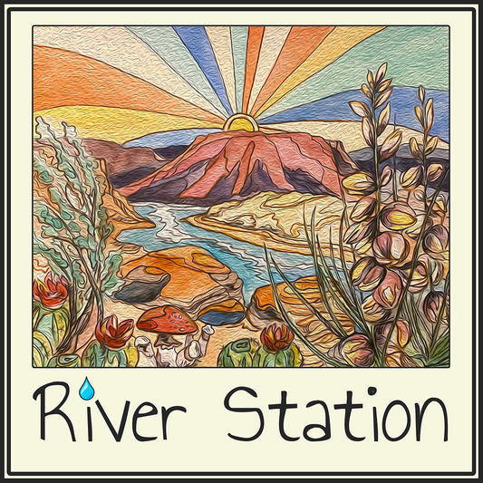 Whitewater rafting sticker for river station gear.